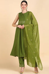 Poly Silk Solid Kurta Trousers With-PKSKD1413